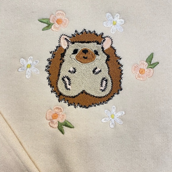 Other - Hedgehog Embroidered Sweatshirt